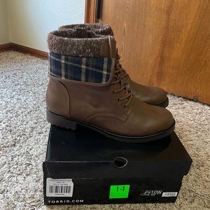 Torrid NWT Brown Foldover Sweater Boots 10W